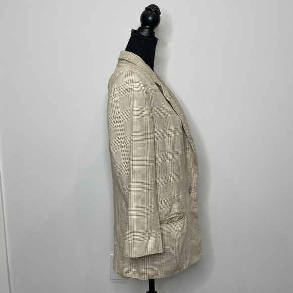 Ann Taylor Brown Beige Padded Shoulder Blazer - Picture 5 of 8